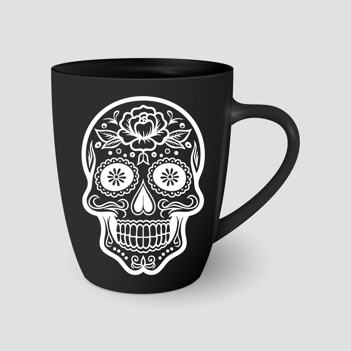 Taza con diseño de calavera