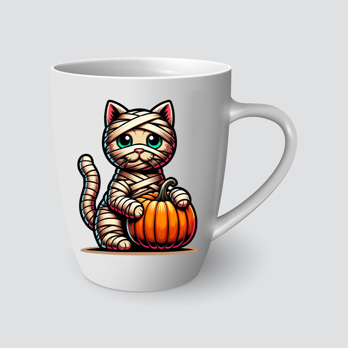Taza con gato momia