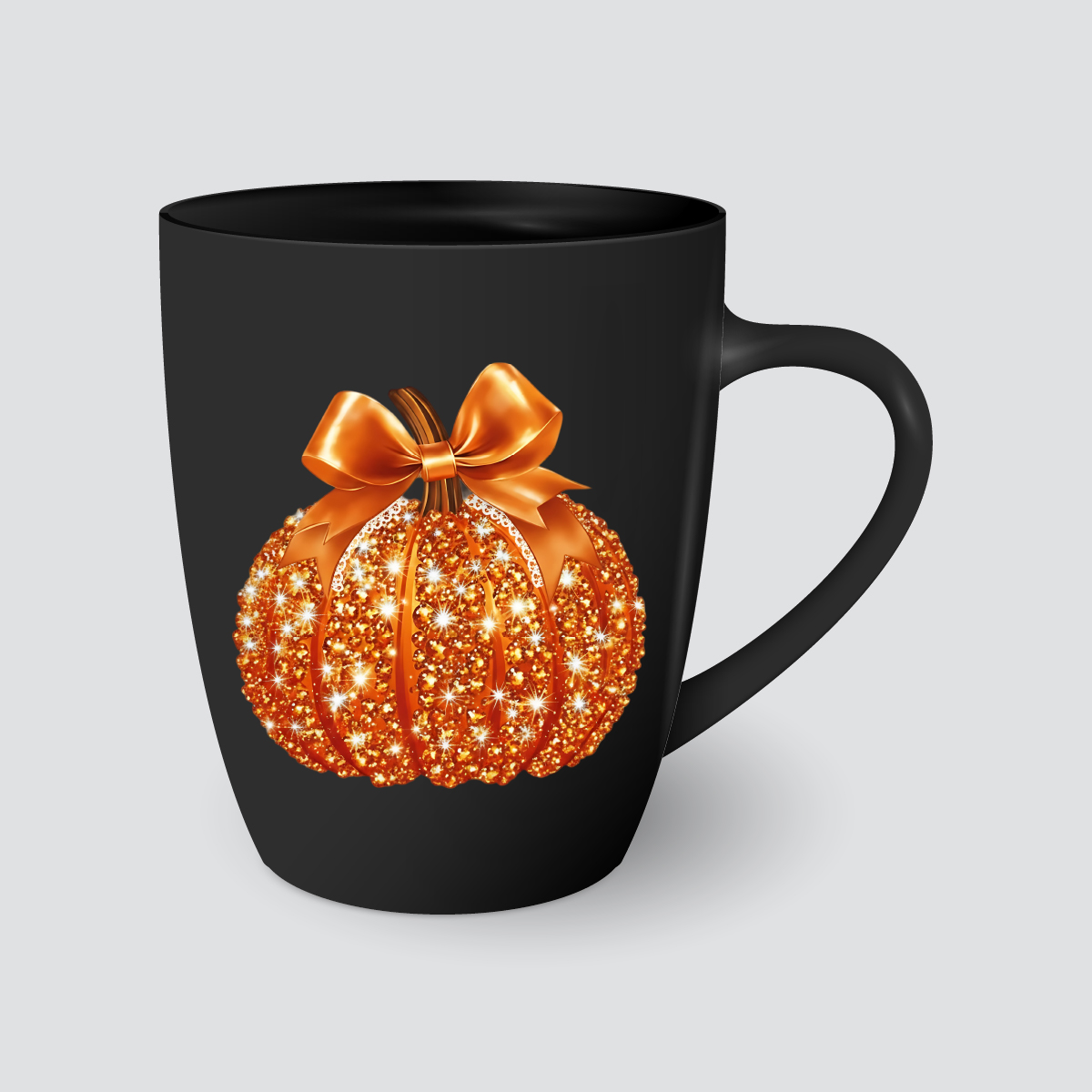 Taza con calabaza brillante