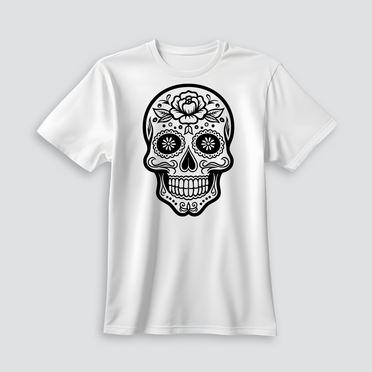 Playera blanca con estampado artístico