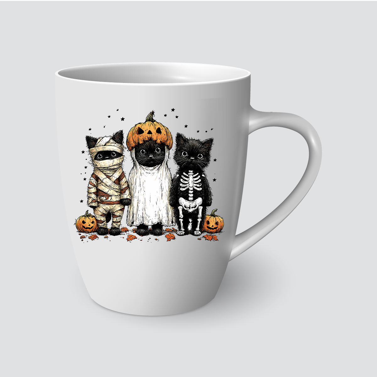 Taza con gatos de Halloween