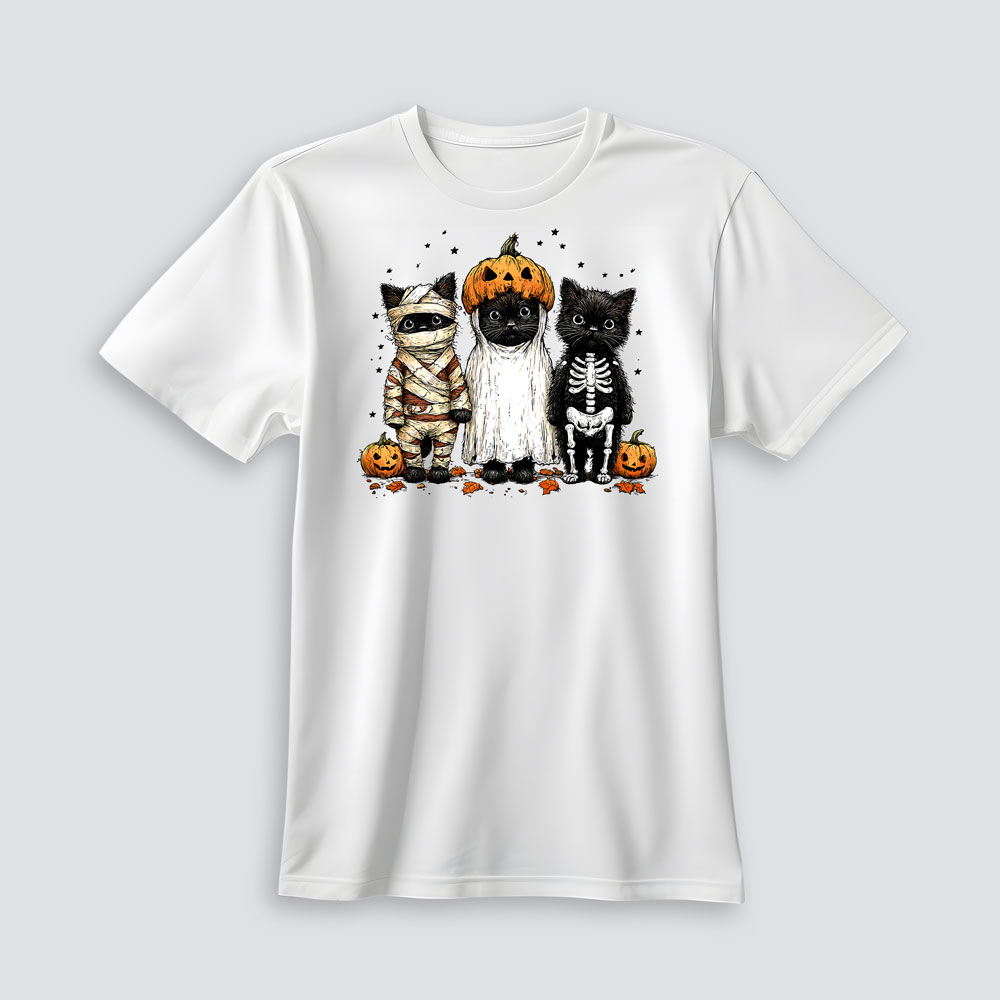 Playera Halloween Gatitos Disfrazados
