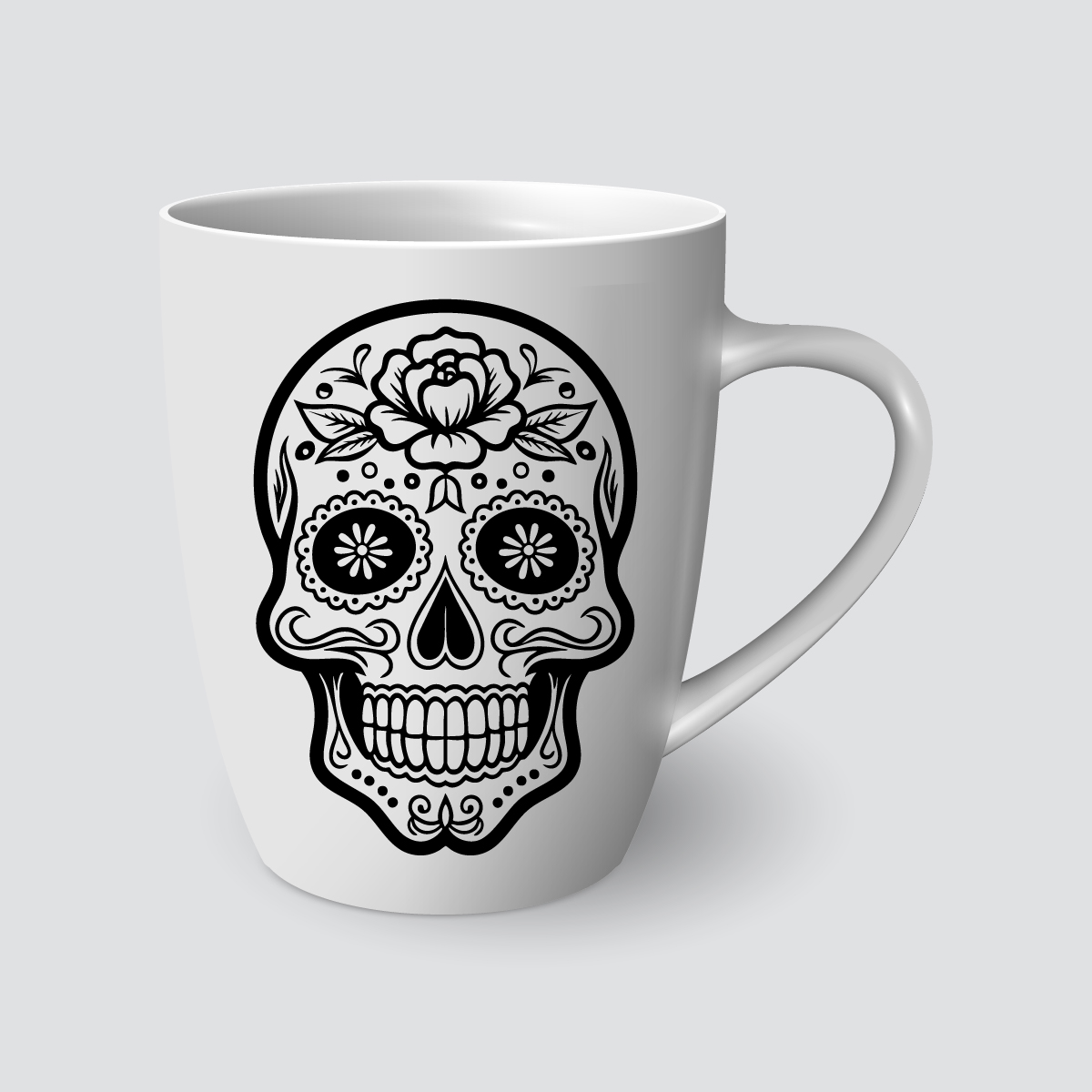 Taza con diseño de calavera
