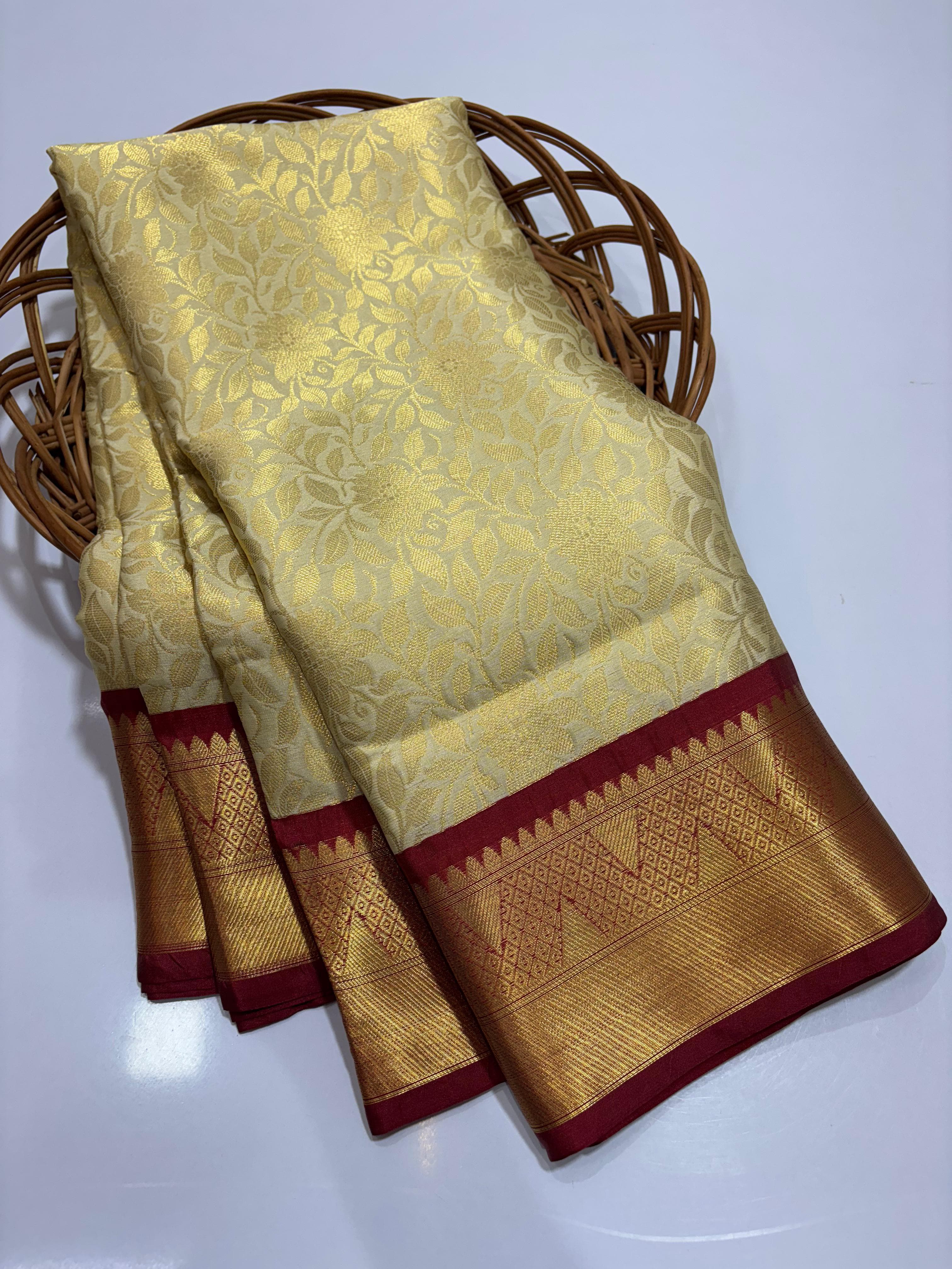 Elegant Golden Tissue Silk Saree