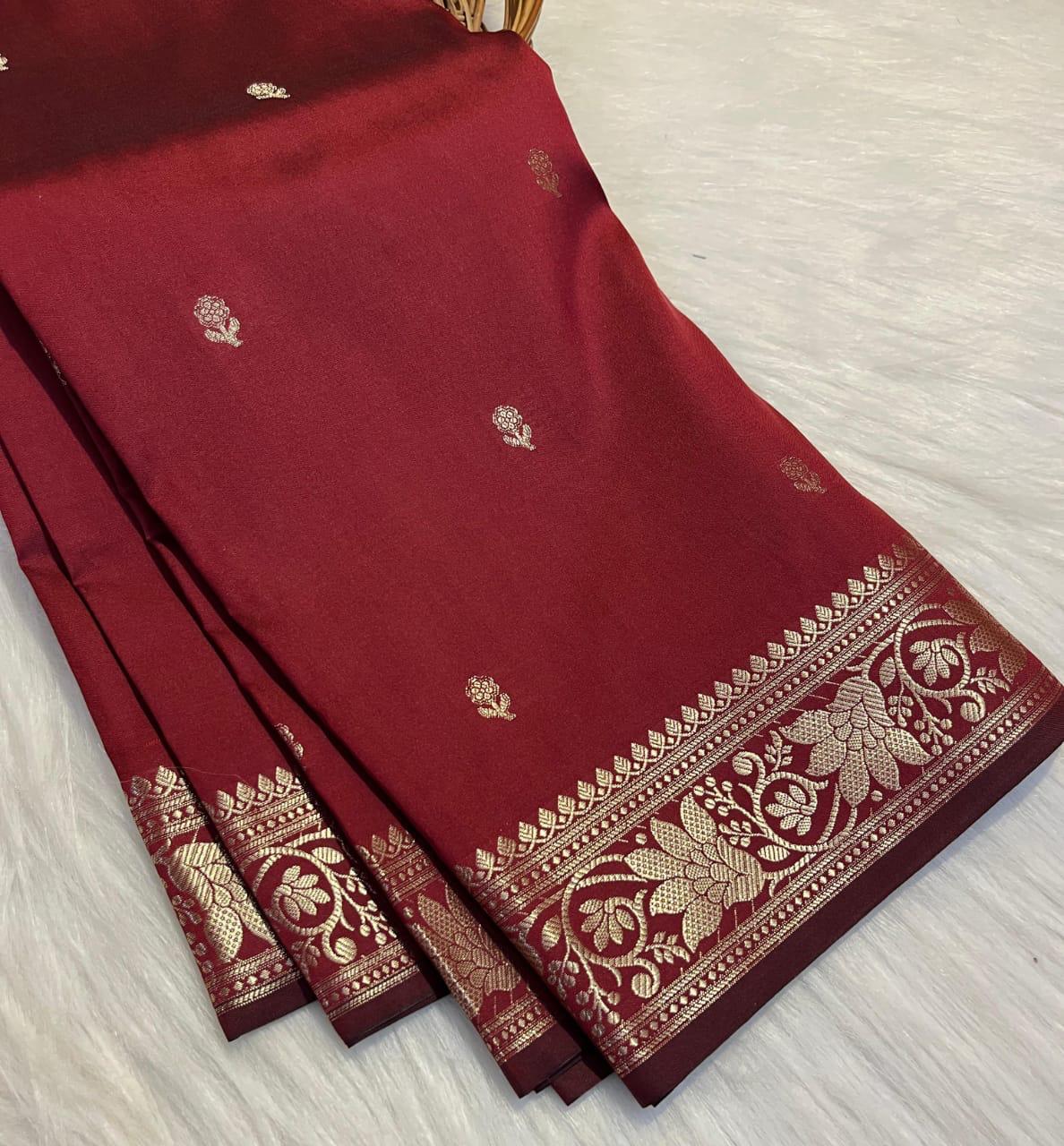 Maroon Banarsi Silk Saree