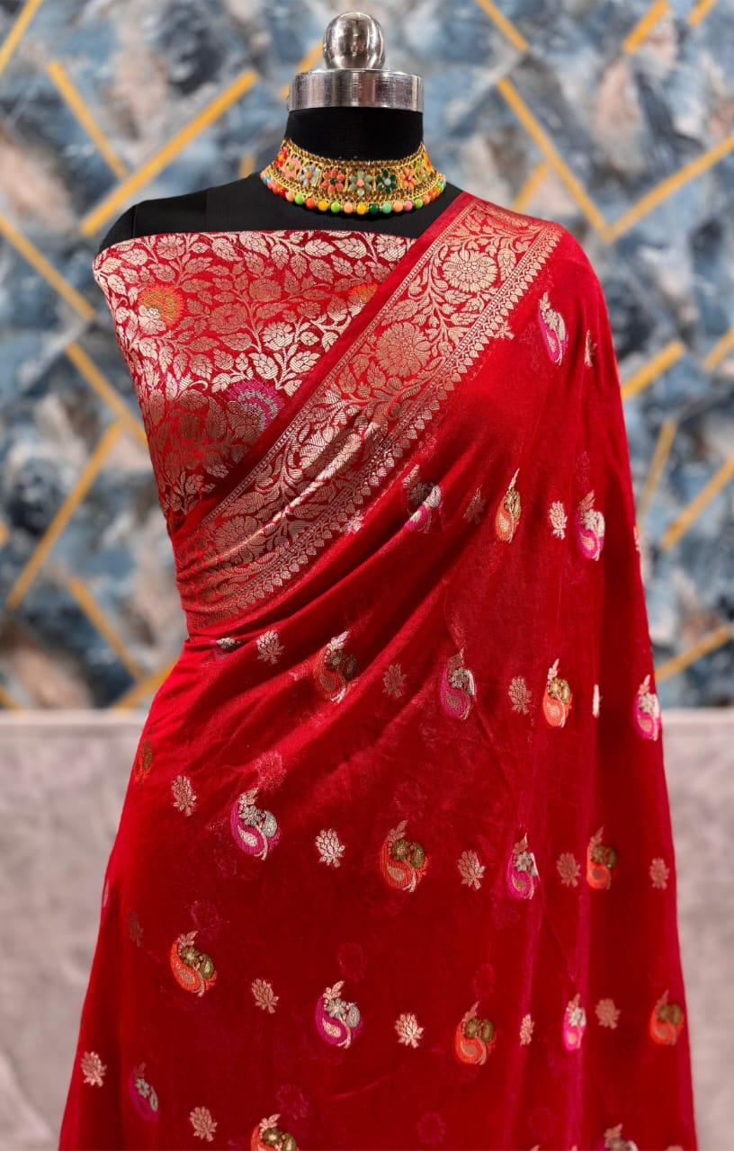 Elegant Red Designer Saree