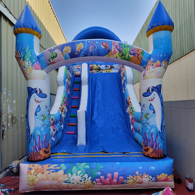 Inflatable Shark-Themed Slide
