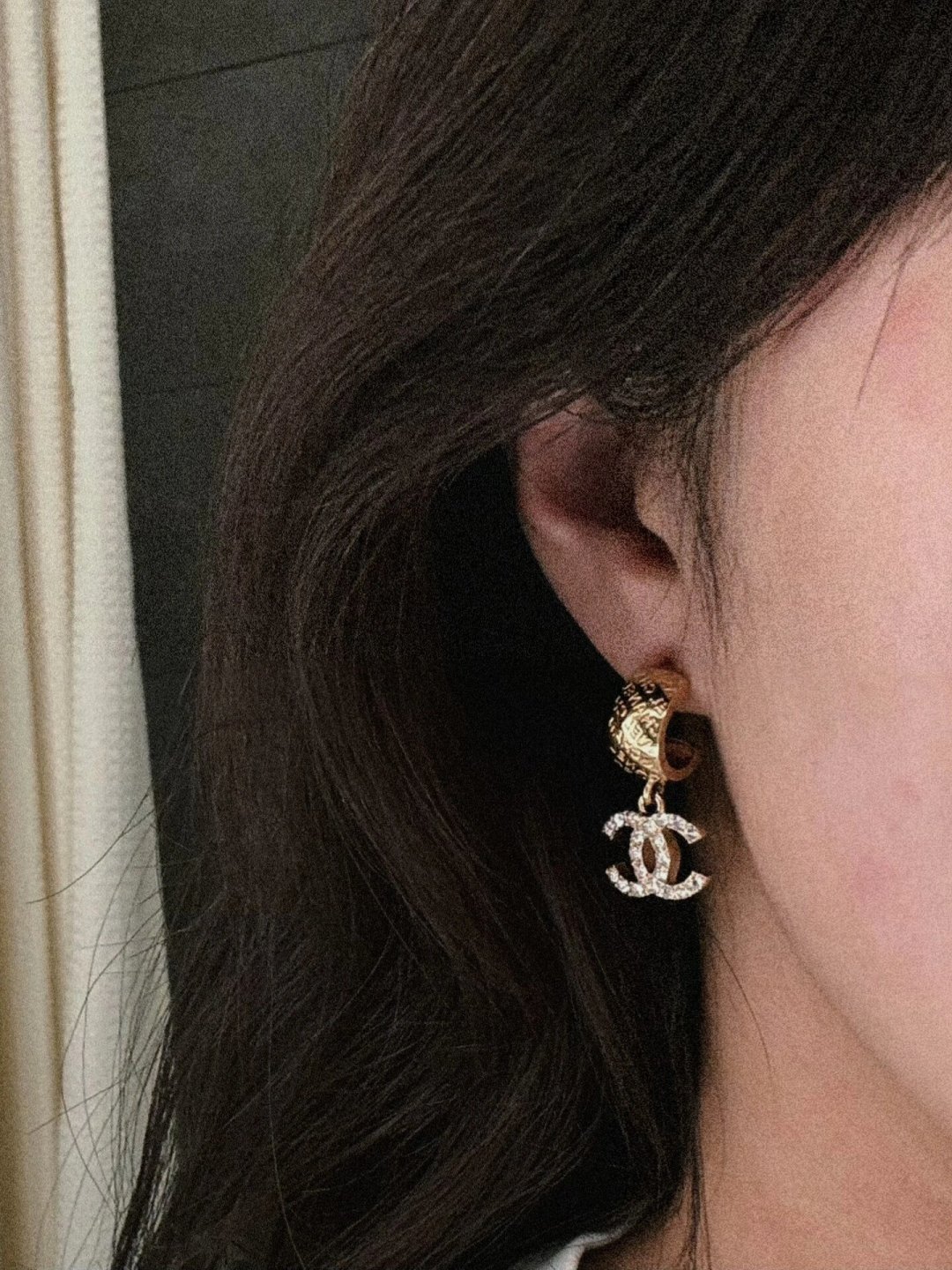 Letter Diamond Double C Earrings Item No.210418