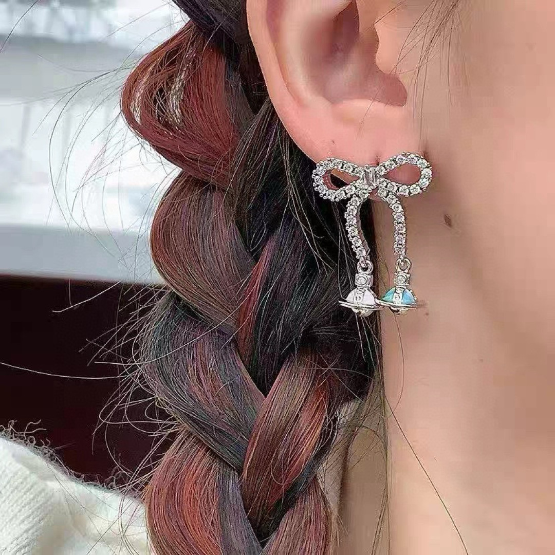 Colorful Planet Bow Earrings Item No.250515