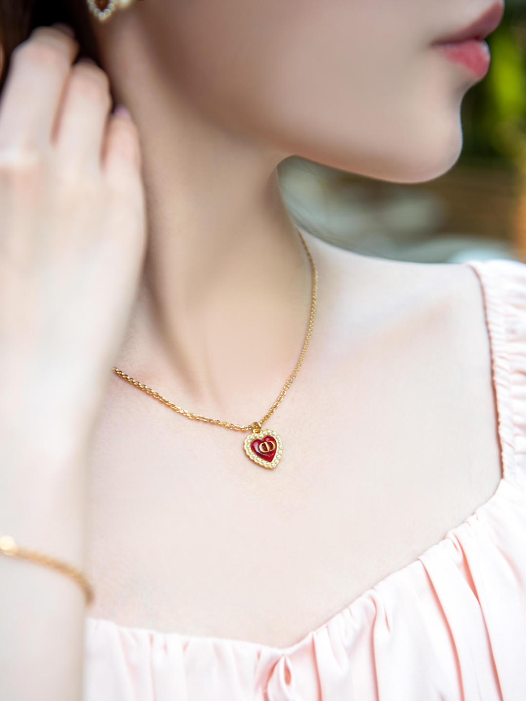 Pearl Heart Necklace Item No.250373