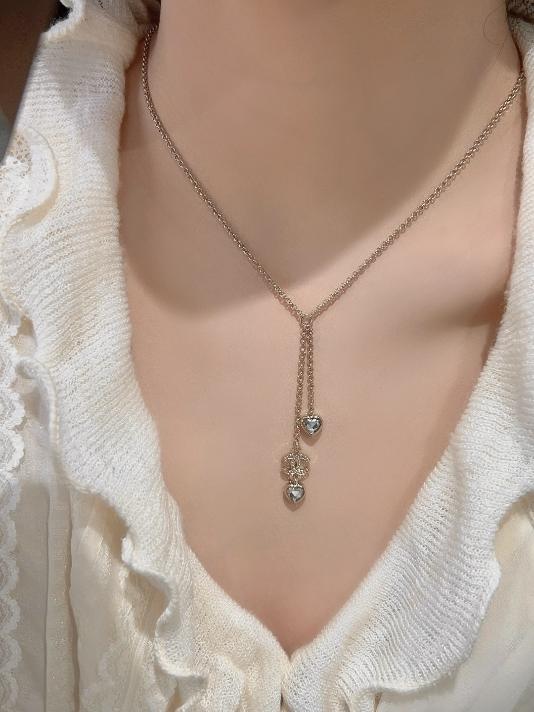 Heart Double C Tassel Necklace Item No.250471