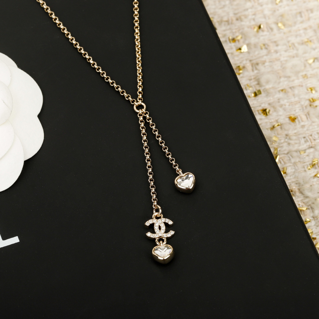 Heart Double C Tassel Necklace Item No.250471