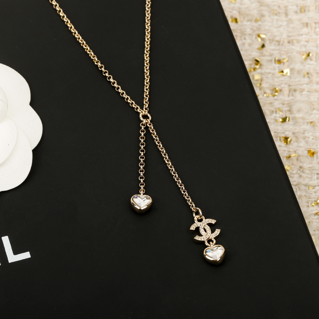 Heart Double C Tassel Necklace Item No.250471