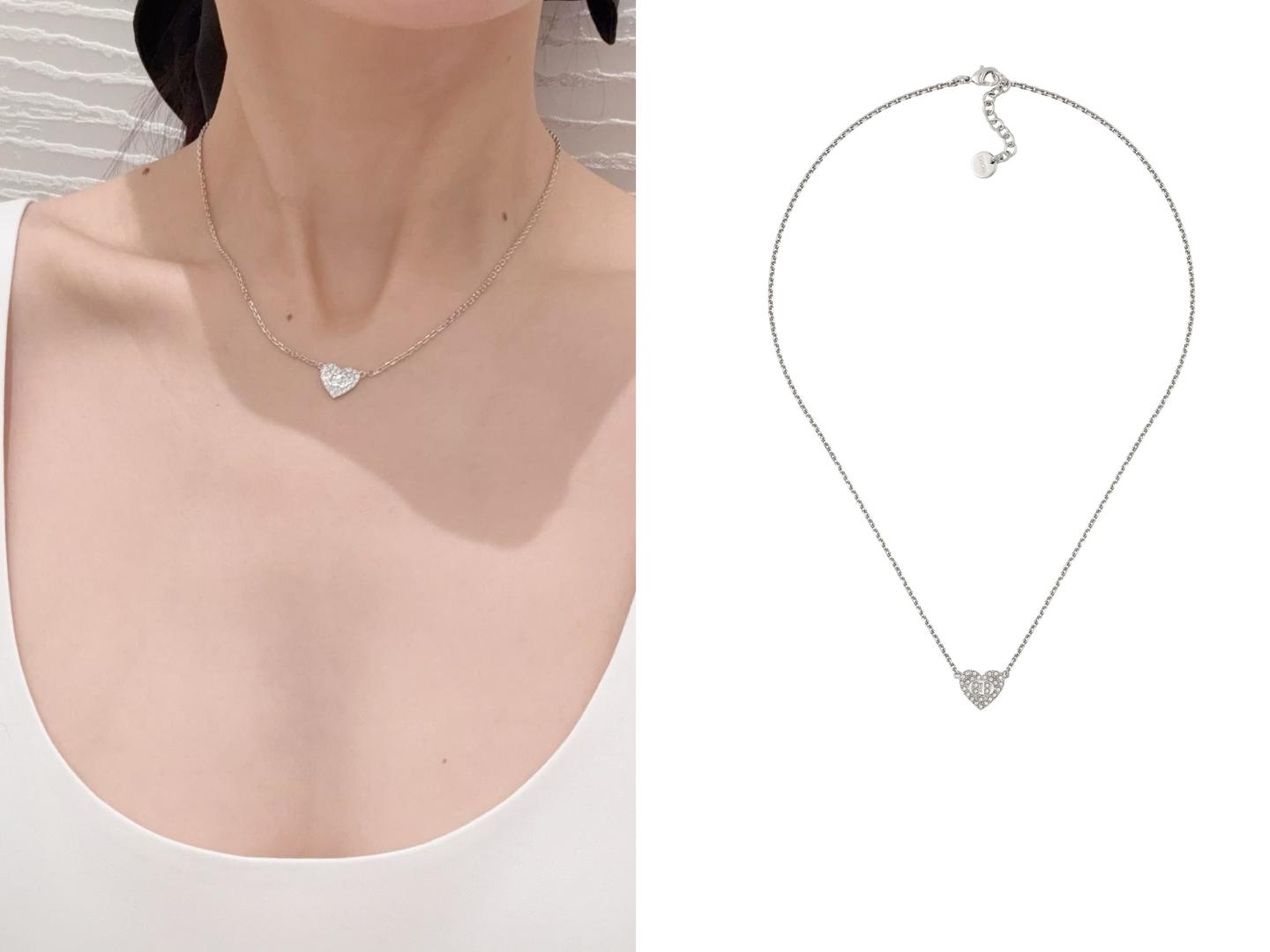 CD Full Diamond Heart Necklace Item No.250381