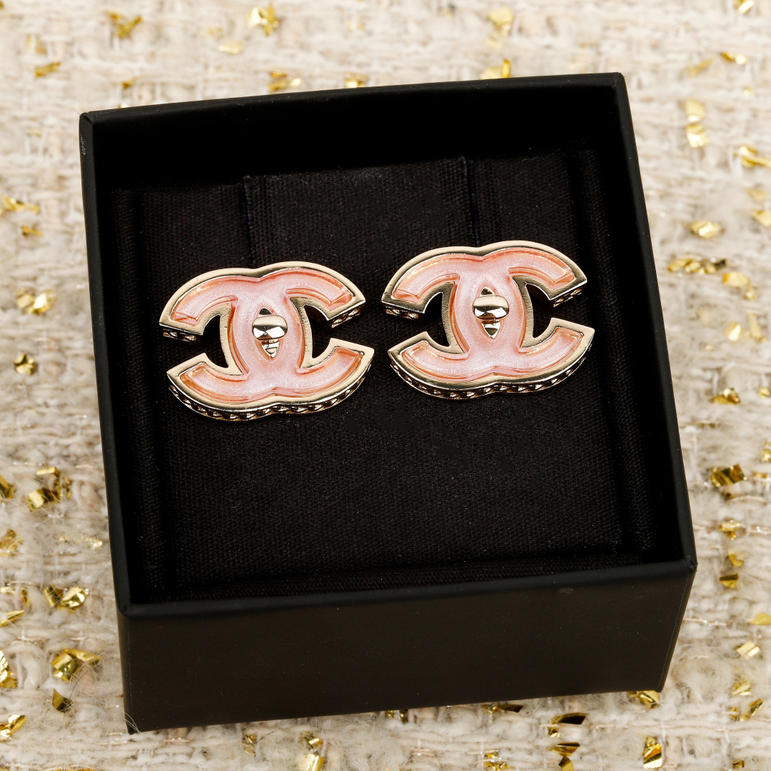 25B Pink Double C Earrings Item No.250501