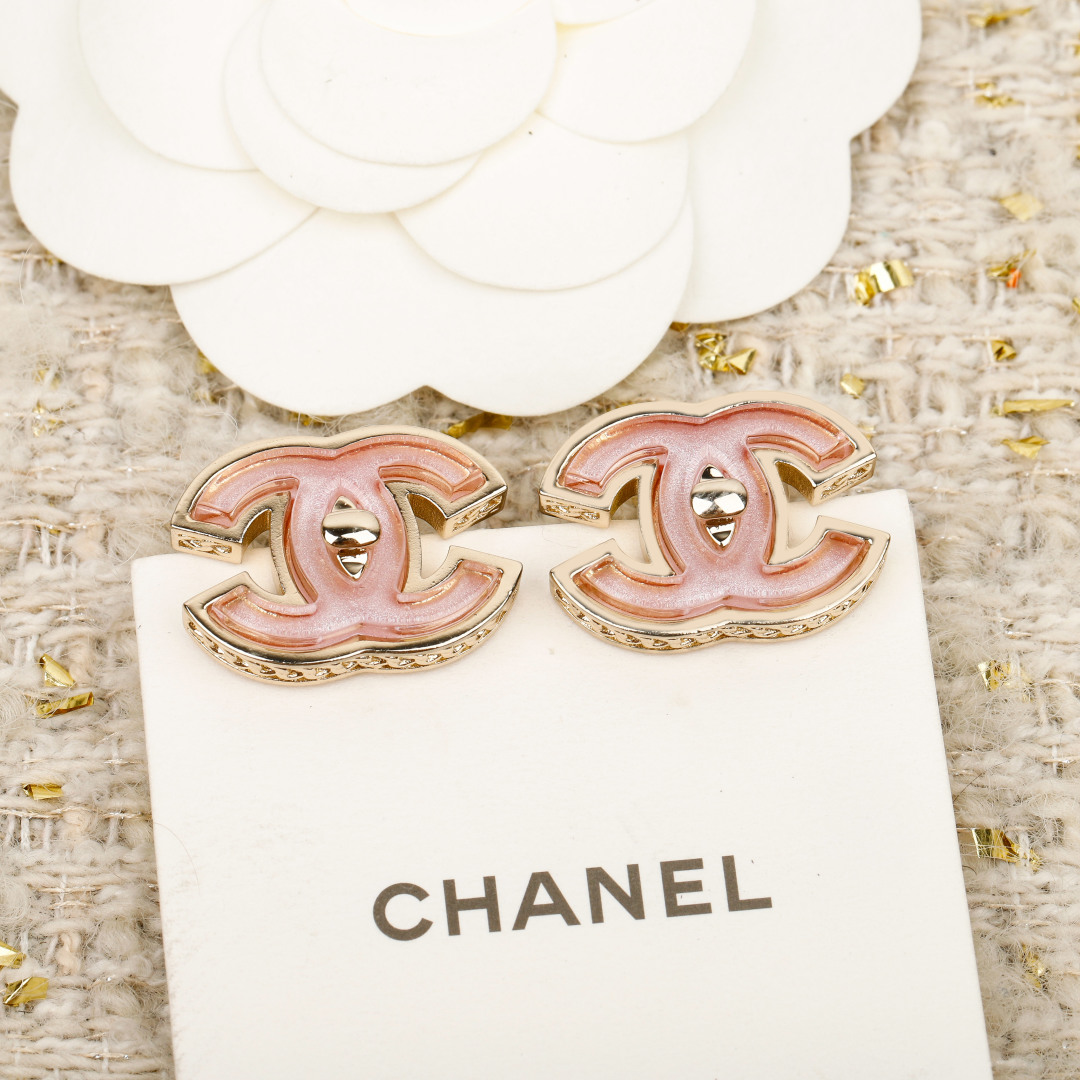 25B Pink Double C Earrings Item No.250501