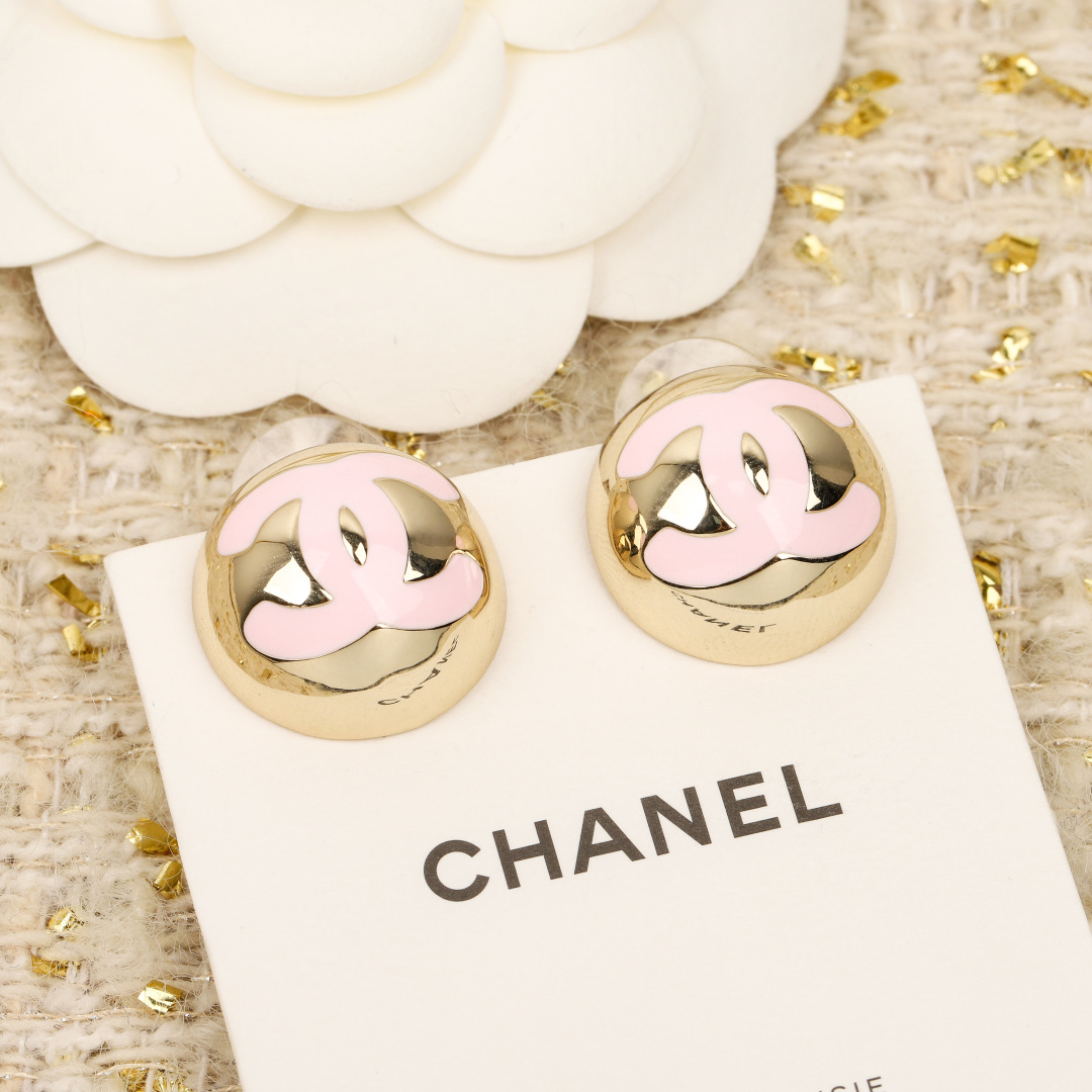 Semi-circular Metal Double C Earrings Item No.211502