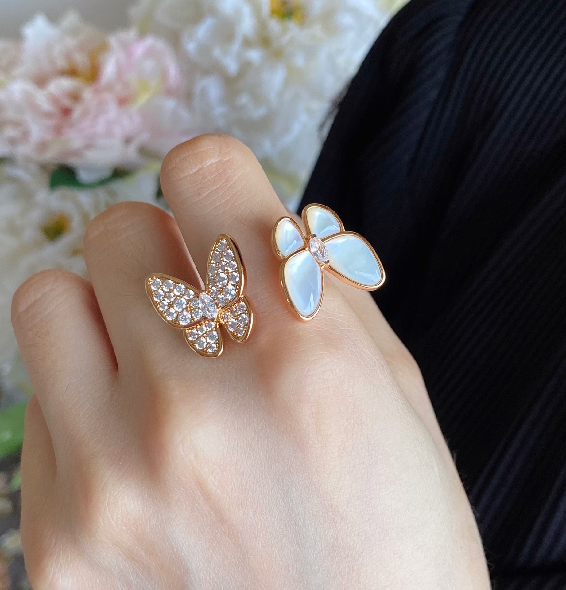 Mother of Pearl Butterfly Ring Item No. 80240