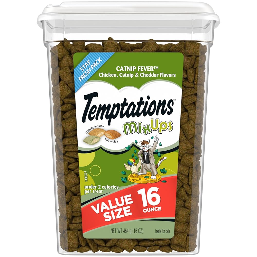 Temptations MixUps Catnip Fever Flavor Soft & Crunchy Cat Treats, 16-oz tub