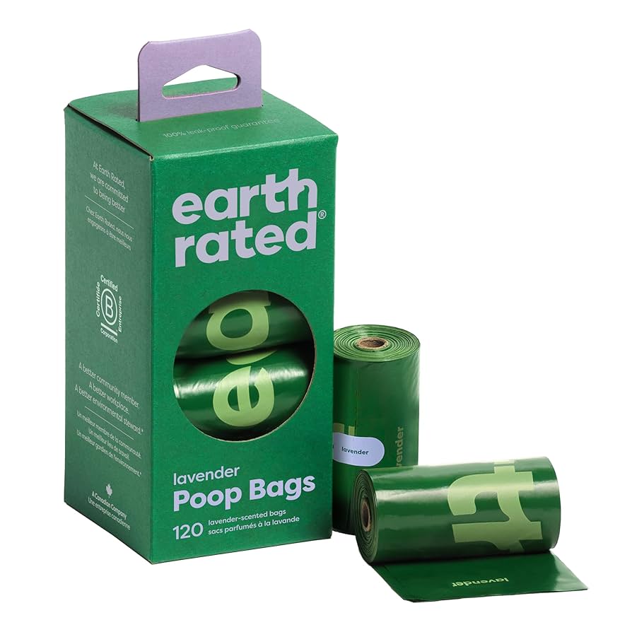Earth Rated Dog Poop Bags, Refill Rolls, Lavender Scented, 120 count