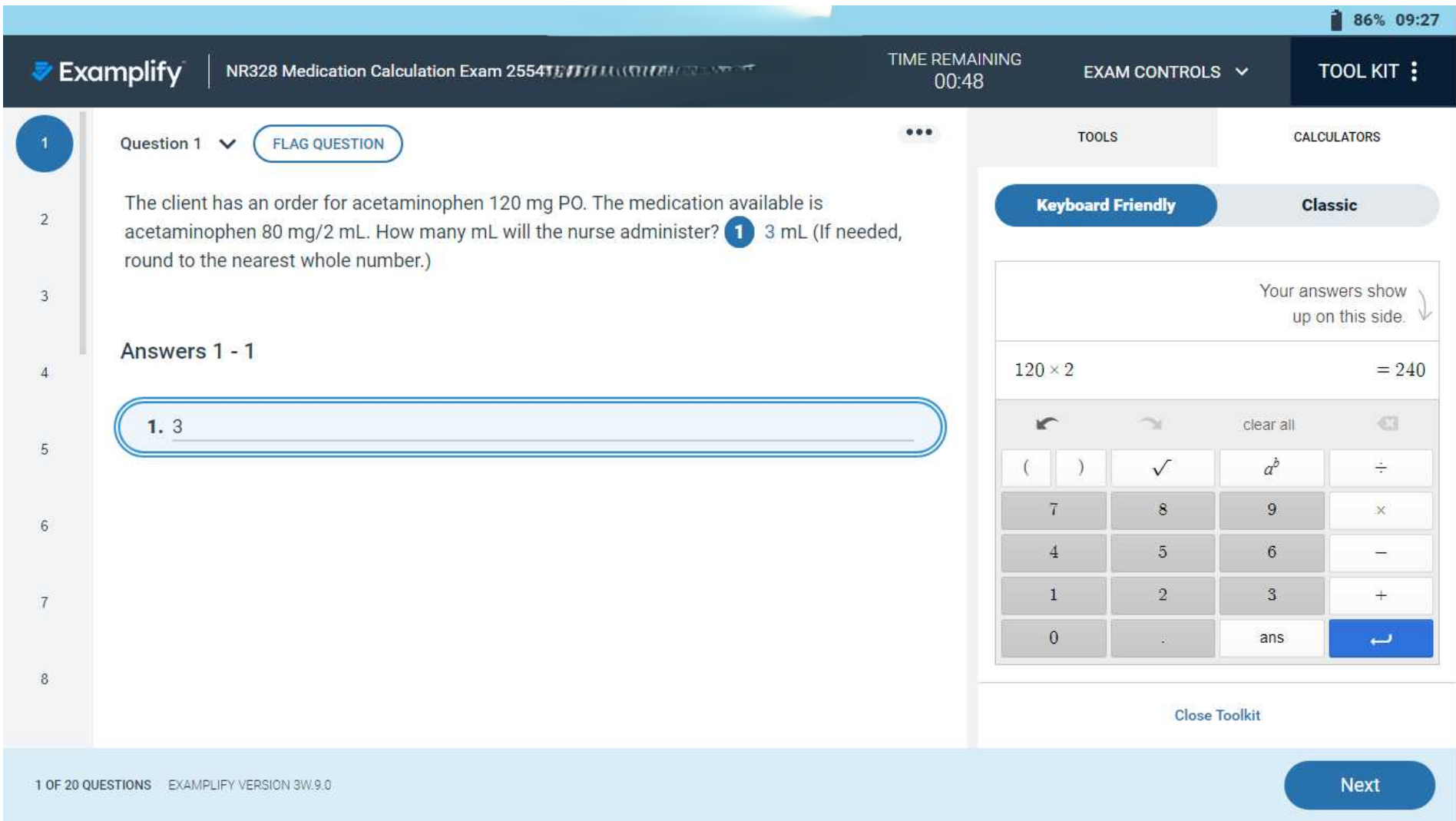 OCTOBER 2025 NR328 DOSAGE CALCULATION