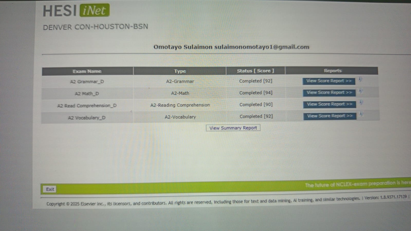 OCTOBER 2025 HESI ENTRANCE EXAM