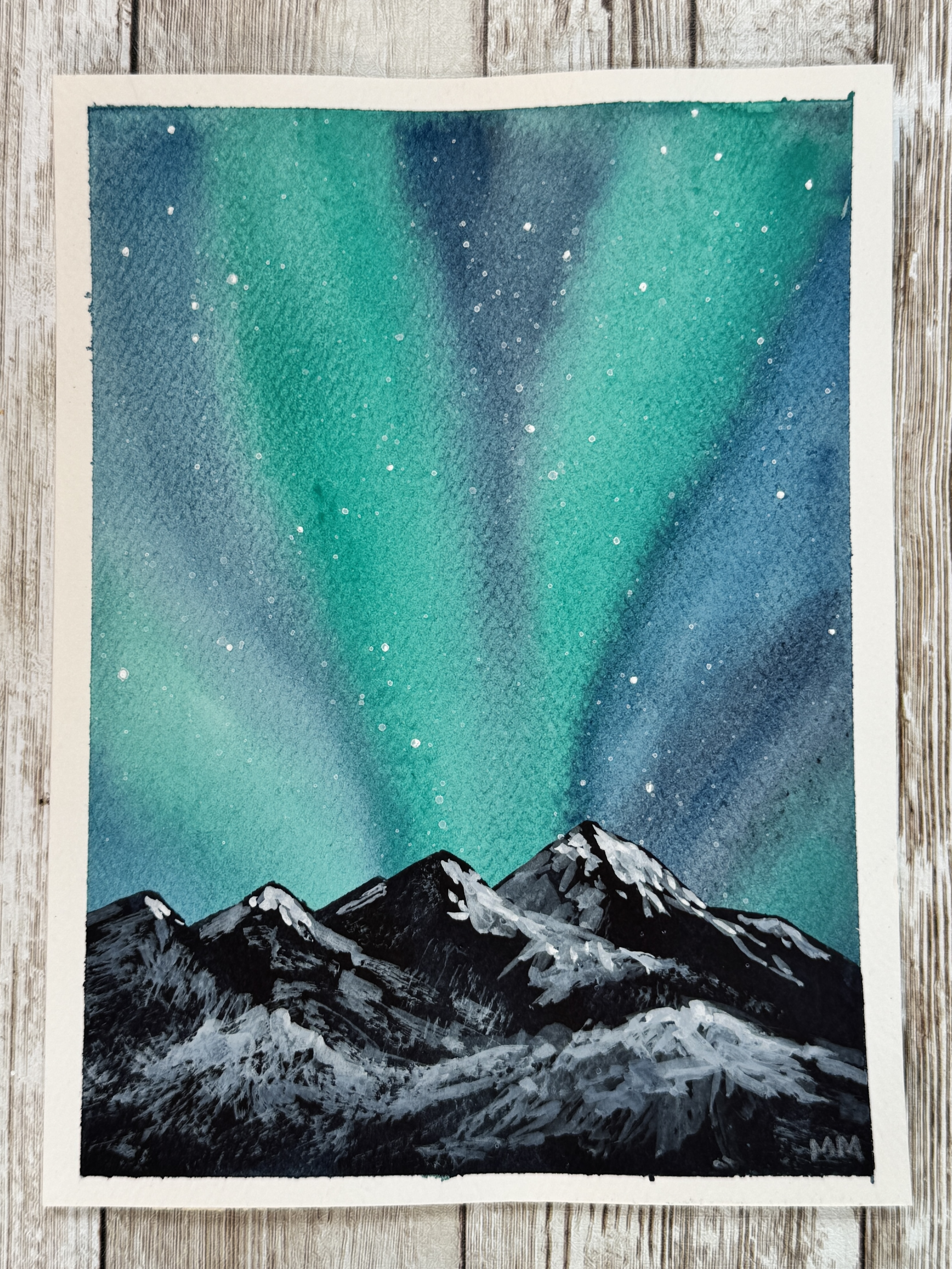 Aurora Watercolor Painting #1