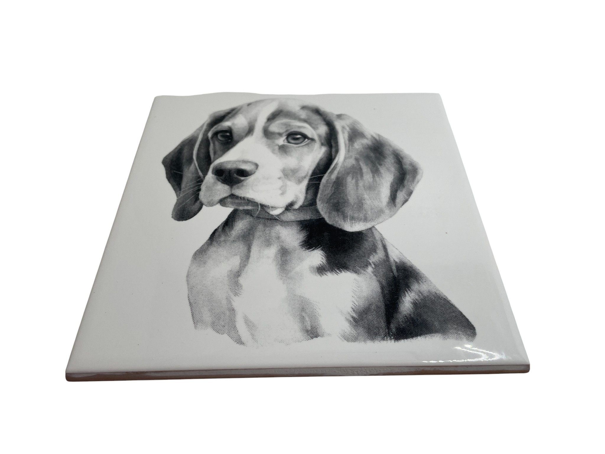 Laser Engraved Art Tile - Beagle Puppy