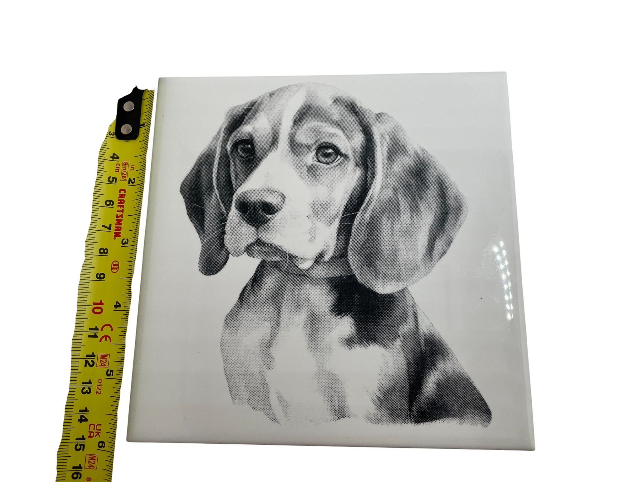 Laser Engraved Art Tile - Beagle Puppy