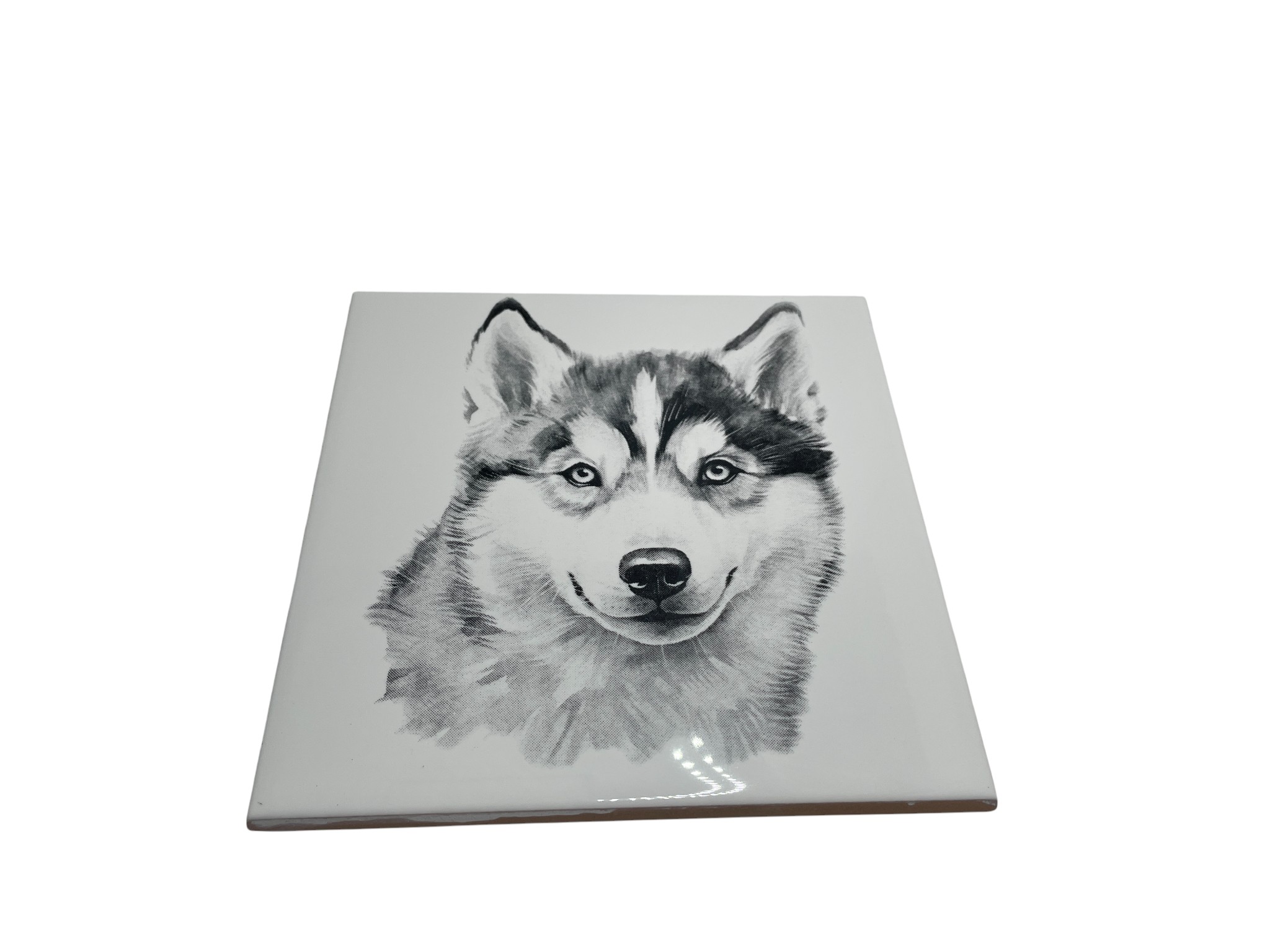 Laser Engraved Art Tile - Husky Puppy