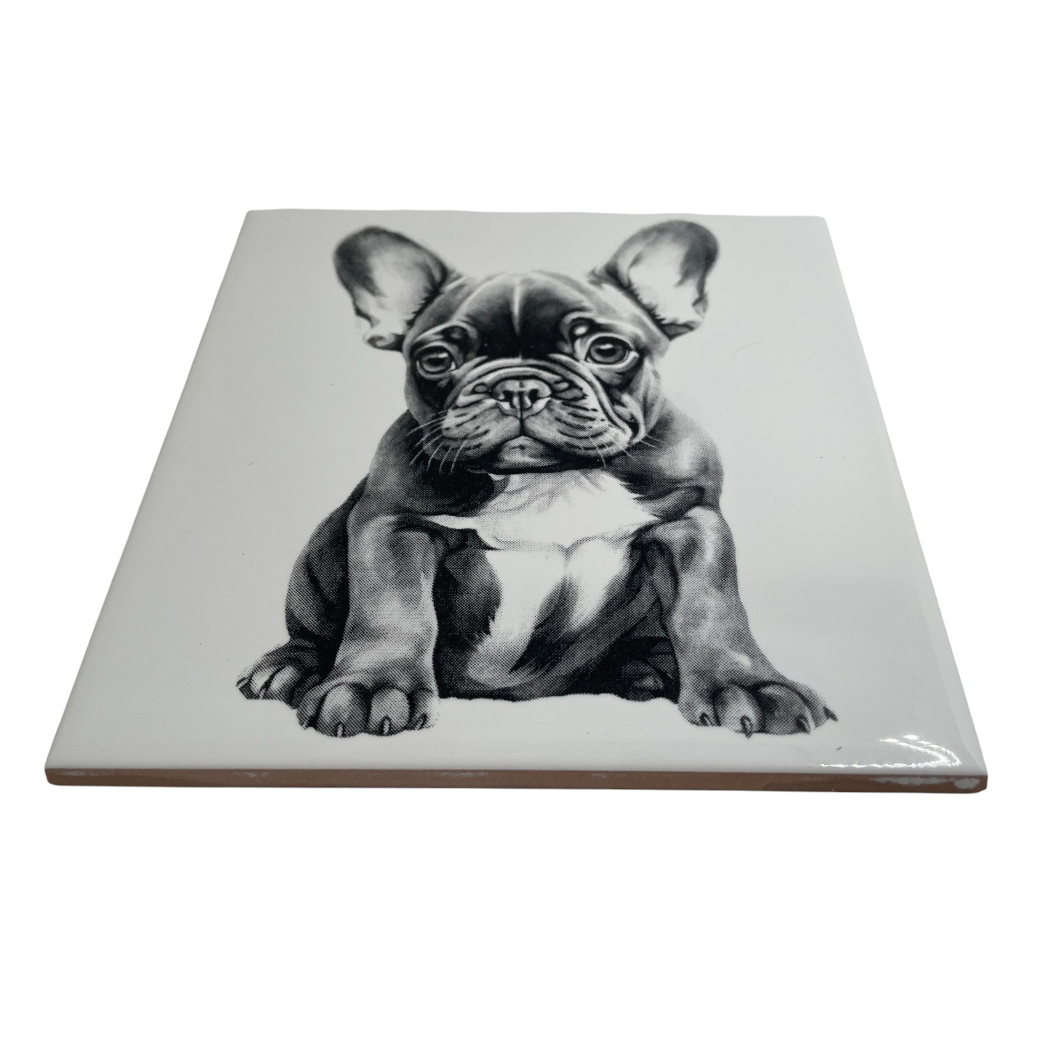 Laser Engraved Art Tile - French Bulldog Puppy