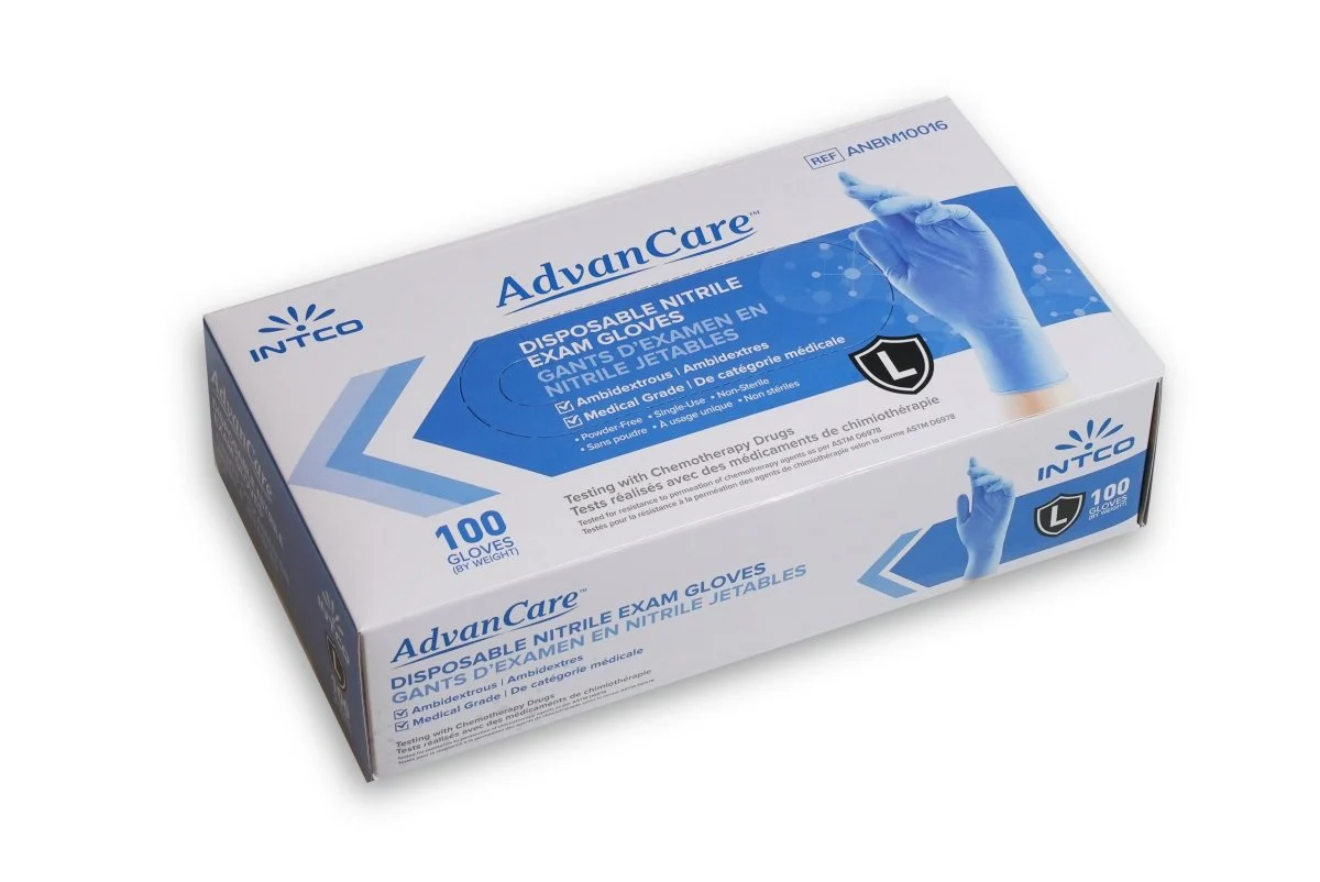 Advancare Blue Nitrile Gloves