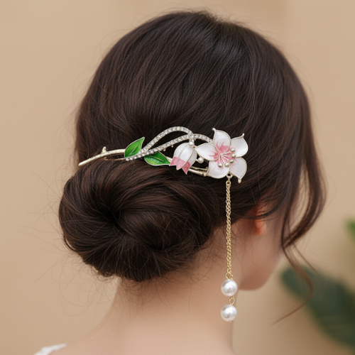 Floral Pearl Hairpin