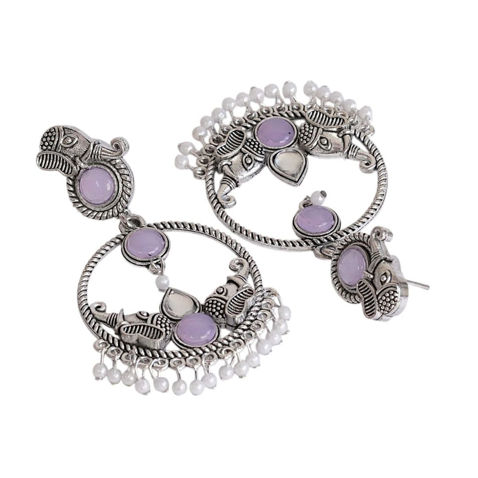 Antique Silver Lavender Earrings