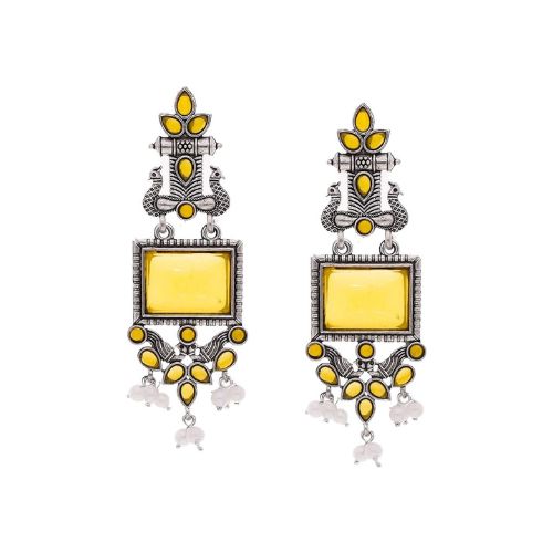 Ethnic Yellow Statement Earrings