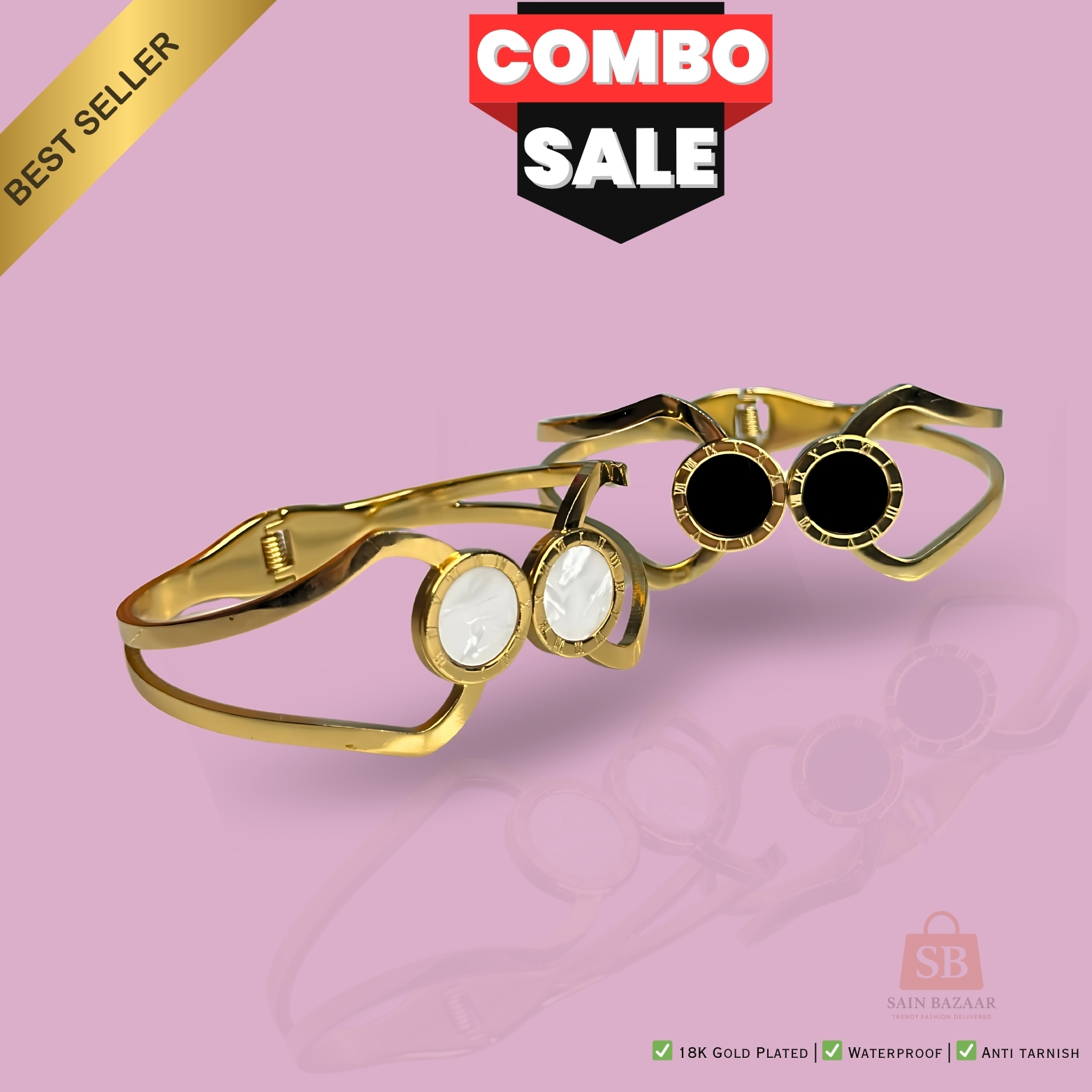18K Gold Plated Combo Bracelets