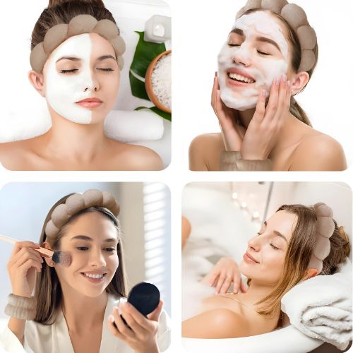 Beige Padded Headband and Scrunchies Set