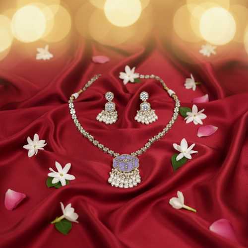 Lavender Pearl Bridal Jewelry Set