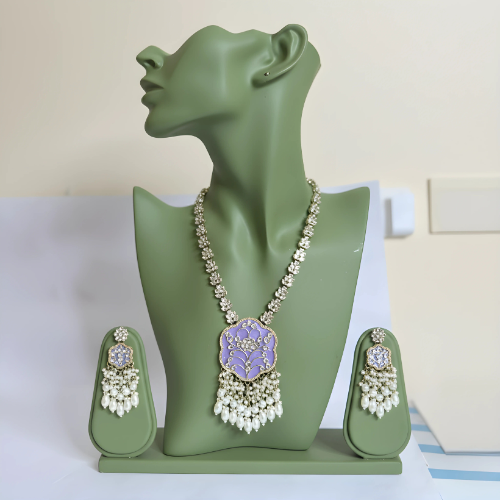 Lavender Pearl Bridal Jewelry Set