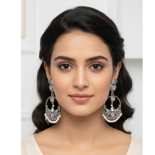 Handcrafted Silver Oxidized Earrings