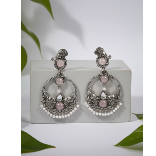 Handcrafted Silver Oxidized Earrings