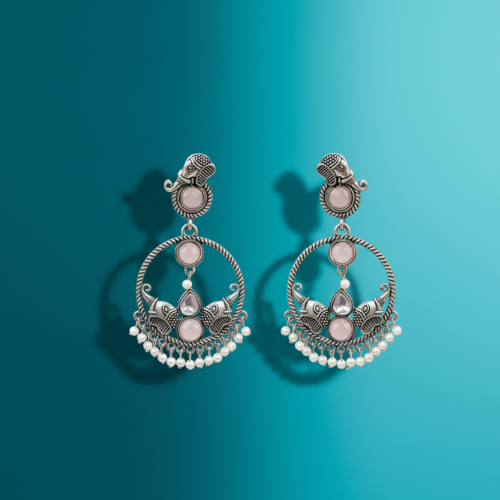 Handcrafted Silver Oxidized Earrings