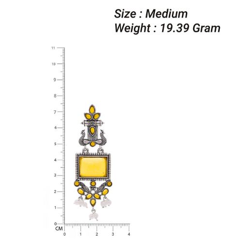 Ethnic Yellow Statement Earrings