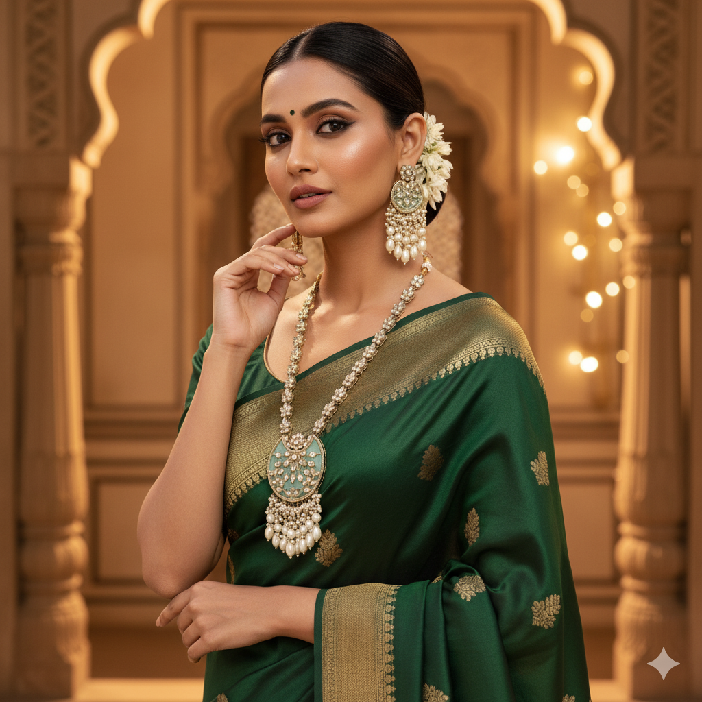 Elegant Pearl and Gold Necklace Set