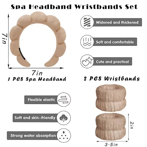 Beige Padded Headband and Scrunchies Set