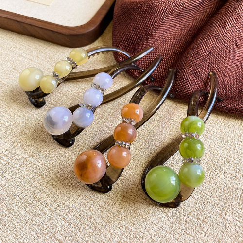 Elegant Gemstone Hair Clips