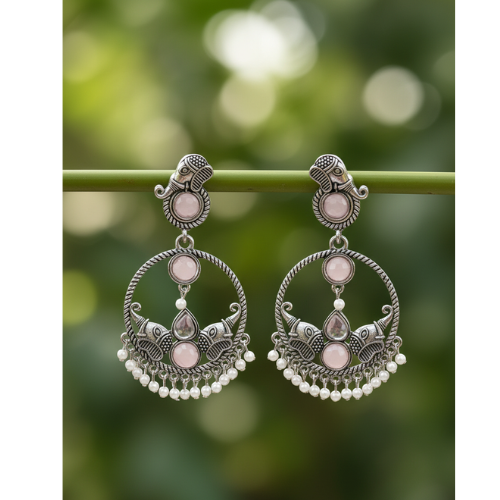 Handcrafted Silver Oxidized Earrings