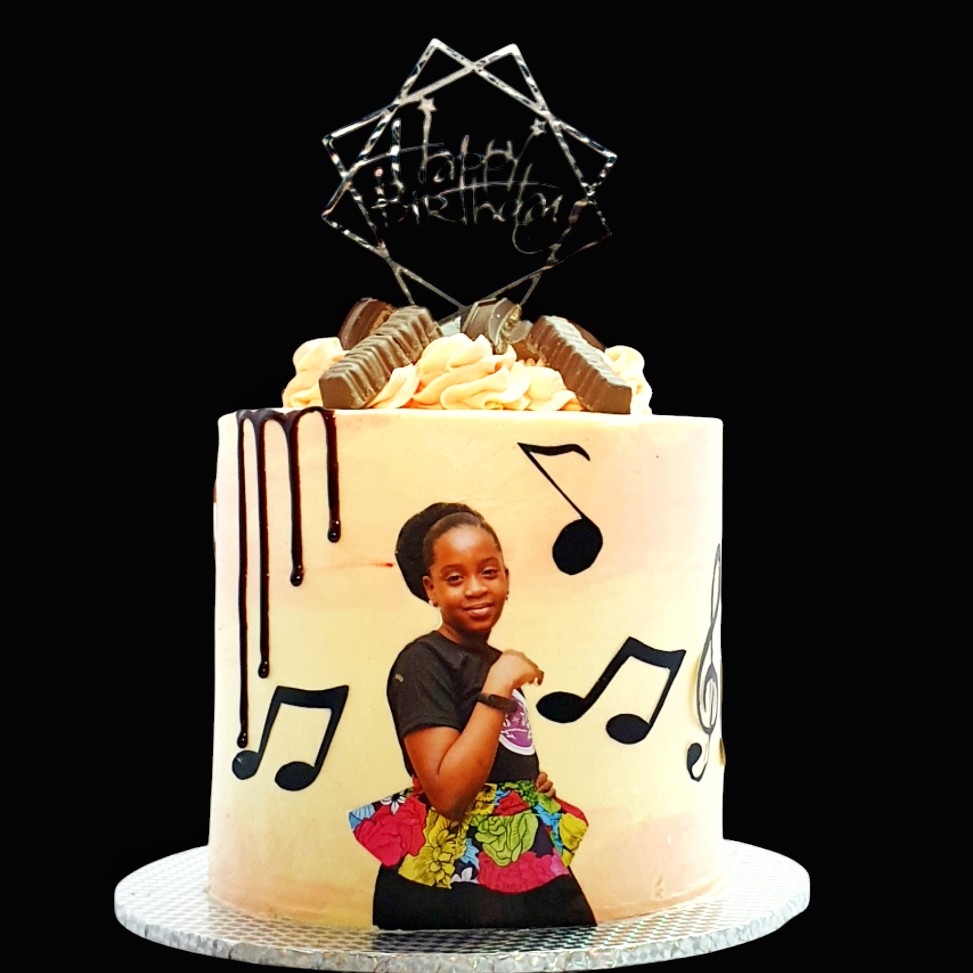 Personalized Music-Themed Birthday Cake