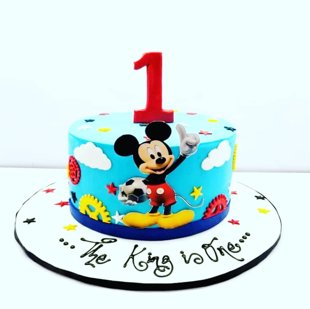 10" Mickey Mouse First Birthday Cake