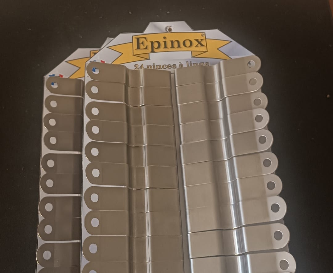 Pinces à linge inox lot de 48